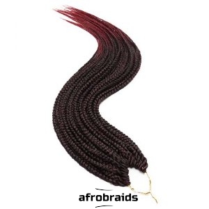 Crochets Box Braids - Black / Red