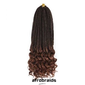 Crochets Box Braids curly - Brun