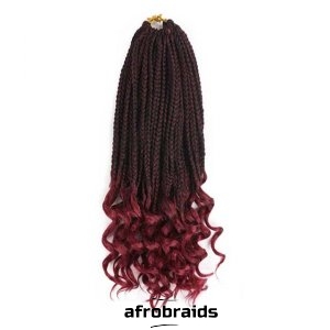 Crochets Box Braids curly - Rouge