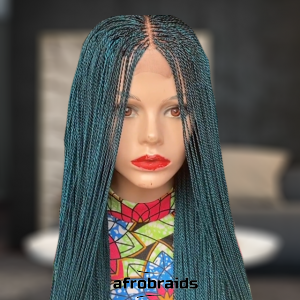 Perruque frontrale Micro Twist - Vert turquoise