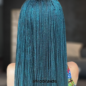Perruque frontrale Micro Twist - Vert turquoise