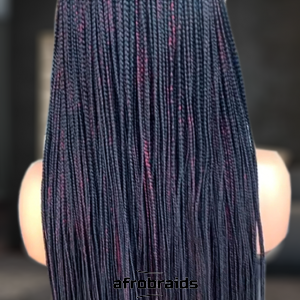 Perruque en nattes et tresses - Noir  et Rouge au vin