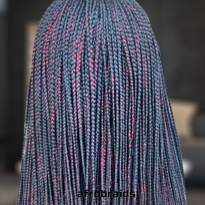 Perruque en nattes et tresses - Noir  et Rouge au vin