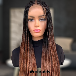 Perruque 2 tons natte et tresse - Jaune Ocre 1B\30