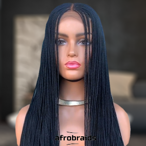 Perruque en natte et tresse - noir