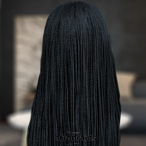 Perruque en natte et tresse - noir