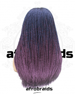 Perruque frontale tressée - couleur bleue et indigo