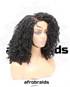 Perruque frontale courte - twists curly - couleur noire