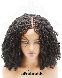 Perruque frontale courte - twists curly - couleur noire
