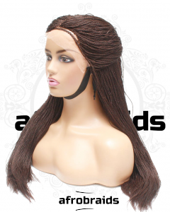 Perruque frontale micro twists -handmade- couleur marron 33- dark brown