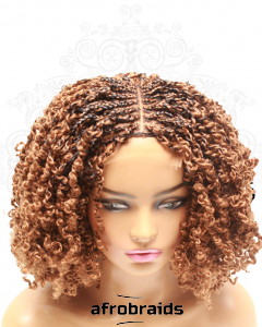 Perruque frontale courte - twists curly - couleur 30 - dark gold