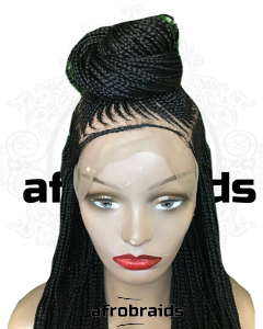 Perruque frontale nattes et tresses handmade - couleur noire