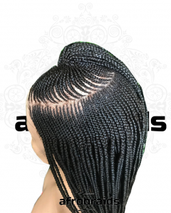 Perruque frontale nattes et tresses handmade - couleur noire