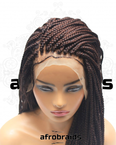 Perruque frontale - tresses moyenne desserée - couleur 33- dark brown