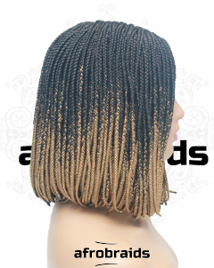 Perruque courte - frontale tressée sur mesure - couleur noire et blond-1B\27