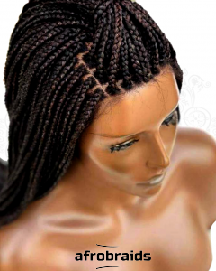 Perruque frontale tressée - nuance de brun et jaune ocre