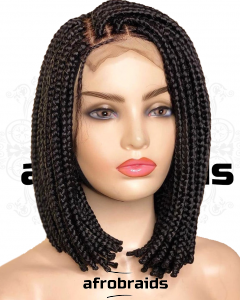 Perruque courte - frontale tressée - plusieures sens - couleur noire