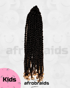 crochet braids enfant - kids- twist avec finition perle couleur or