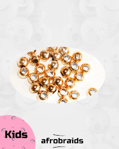 crochet braids enfant - kids- twist avec finition perle couleur or