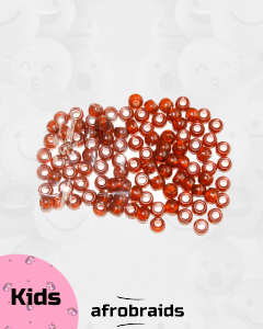 crochet braids enfant- kids- avec finition perle brun transparent