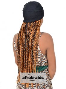 Bonnet wig - Nuance of black and orange