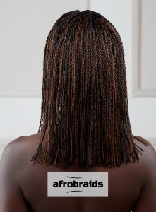 Braided Wig Micro Twist Bob Wig Nuance Black and Yellow Ocher